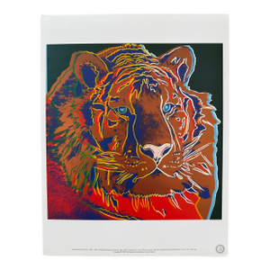 1980s Andy Warhol Foundation "Siberian Tiger - 1983" Endangered Species Pop Art Offset Lithograph