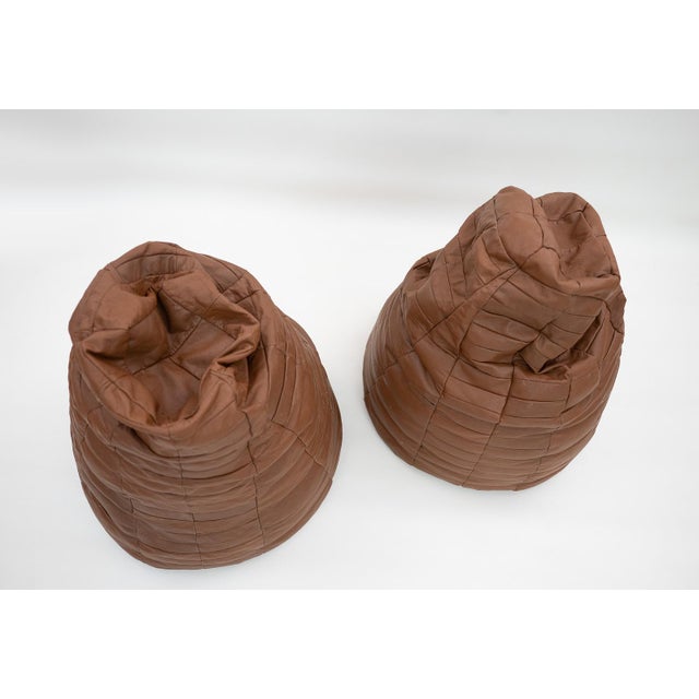 Mid-Century Modern Patchwork Leather Bean Bags from De Sede, 1970s, Set of 2 For Sale - Image 3 of 6