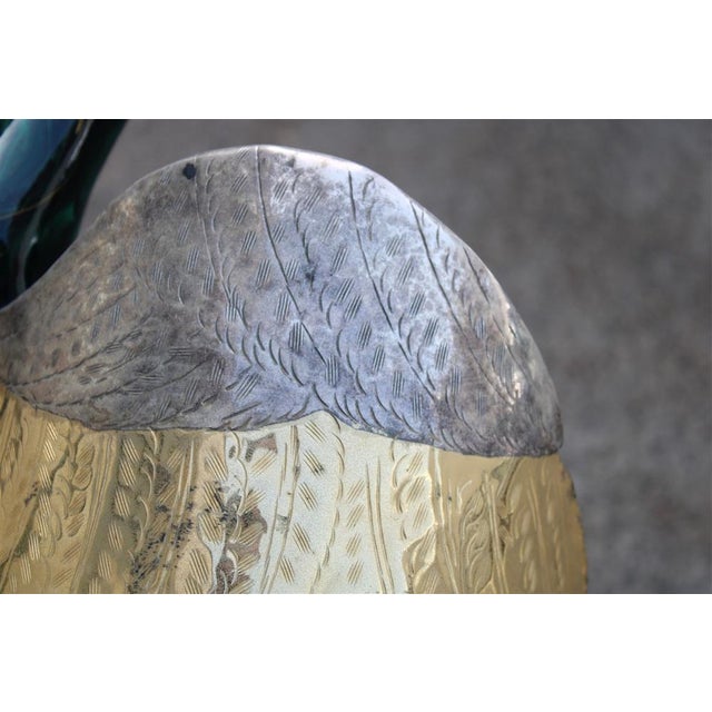 Brown Italian Floor Lamp in Malachite & Brass, 1970s For Sale - Image 8 of 18