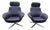 Coalesse by Steelcase Leather Swivel Lounge Chairs - Pair For Sale