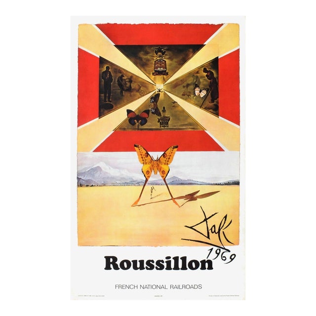 1969 Salvador Dali Sncf, French National Railroads : Roussillon Small Poster For Sale