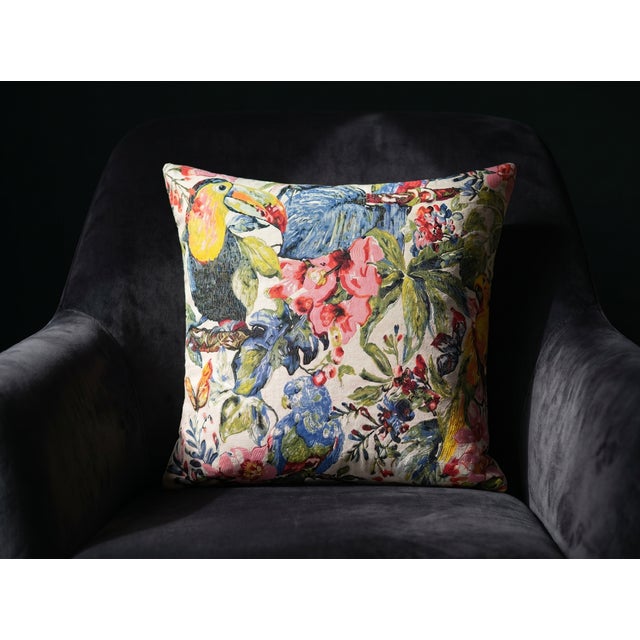 Toucan Parrot Woven 18x18 Cushion Cover For Sale - Image 4 of 18
