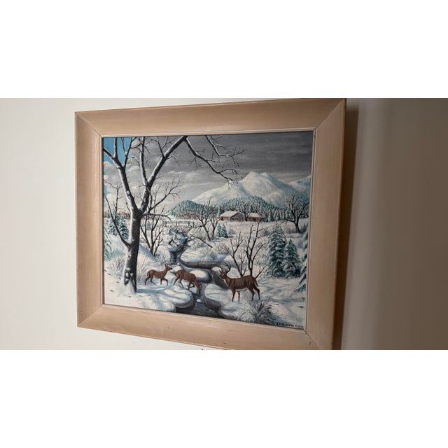 A striking, authentic 20th-century American school original oil painting on canvas by studio artist S.A. Quesada. This...