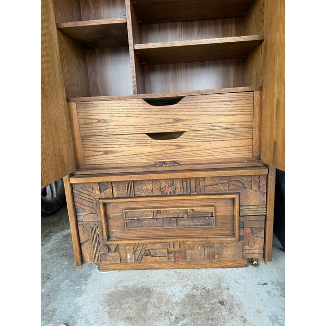 1970s 1970s Lane Brutalist-Style Pueblo Armoire For Sale - Image 5 of 13