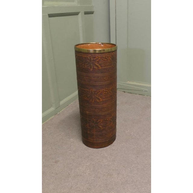 Vintage Simulated Leather Umbrella Stand, 1970 For Sale - Image 4 of 8