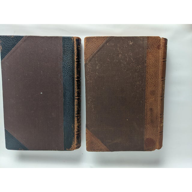 Brown Antique i.c.s. Reference Library Books – Brown & Black Leather-Bound Design Volumes, Pair For Sale - Image 8 of 10