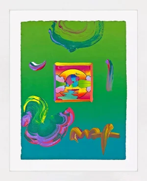 Peter Max Sailboat I (Unique Mixed Media on Paper), 2010