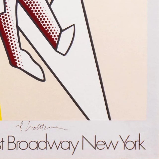 Vintage, 1975, Leo Castelli New York Gallery exhibition poster; signed, lower right, in felt pen, 'R. Lichtenstein' for...