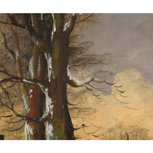 Early 20th Century Winter on the Farm - Plein Air Landscape For Sale - Image 5 of 7
