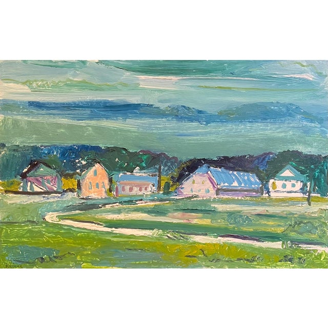 Jean Krille, Landscape 131, Oil on Masonite, Framed For Sale - Image 11 of 11