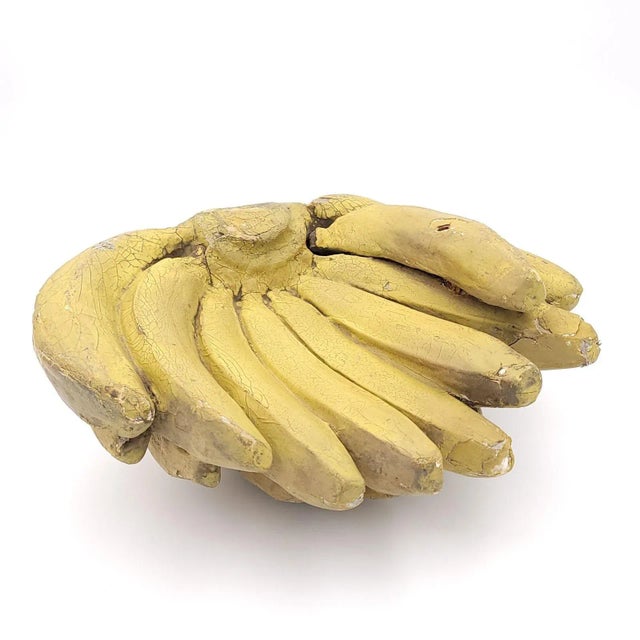 Realism Curious Old Grocery Prop of Carved and Painted Bananas For Sale - Image 3 of 7