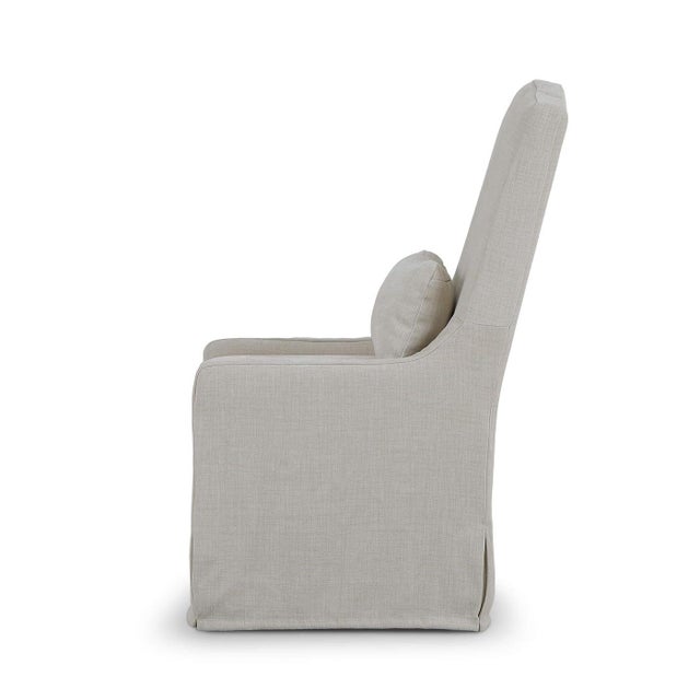 French Country Slipcovered Dining Chair – Light Beige Upholstery For Sale - Image 3 of 11