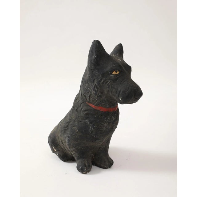 Black Black Scottie Dog Garden Ornament Reconstituted Stone, English Mid 20th C. For Sale - Image 8 of 11