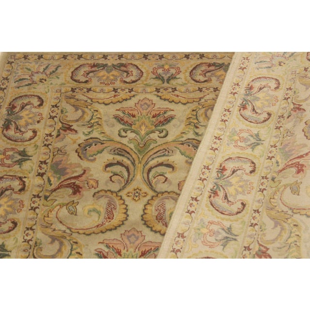 Textile Shabby Chic 1990's Pak-Persian Taupe/Green Wool Rug - 4'0'' X 6'0'' For Sale - Image 7 of 9