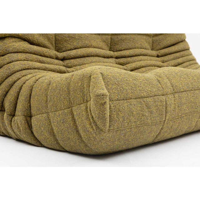 Togo Three-Seater Sofa in Olive Bouclet by Michel Ducaroy for Ligne Roset For Sale - Image 5 of 18