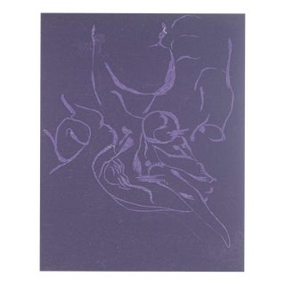 Jørgen Haugen Sørensen, Abstract Composition in Violet Tones, 1987, Woodcut on Paper For Sale