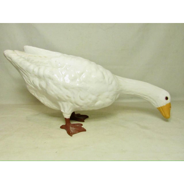 Pair of Vintage French Ceramic Geese For Sale - Image 11 of 18