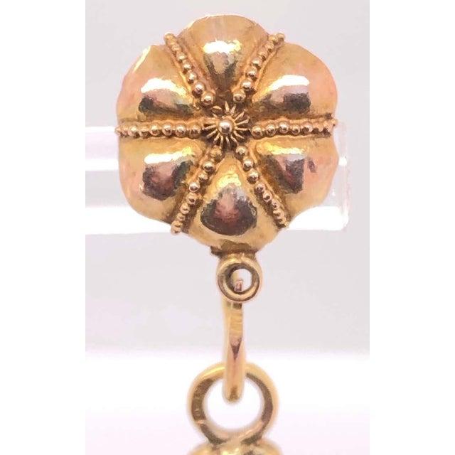 14 Karat Yellow Gold Early 20th Century Victorian Earrings. 11 grams total weight. Length: 3 inch Wide: 1 inch