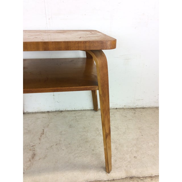 Mid-Century Modern Mid Century Modern Two Tier End Table With Bentwood Legs For Sale - Image 3 of 12