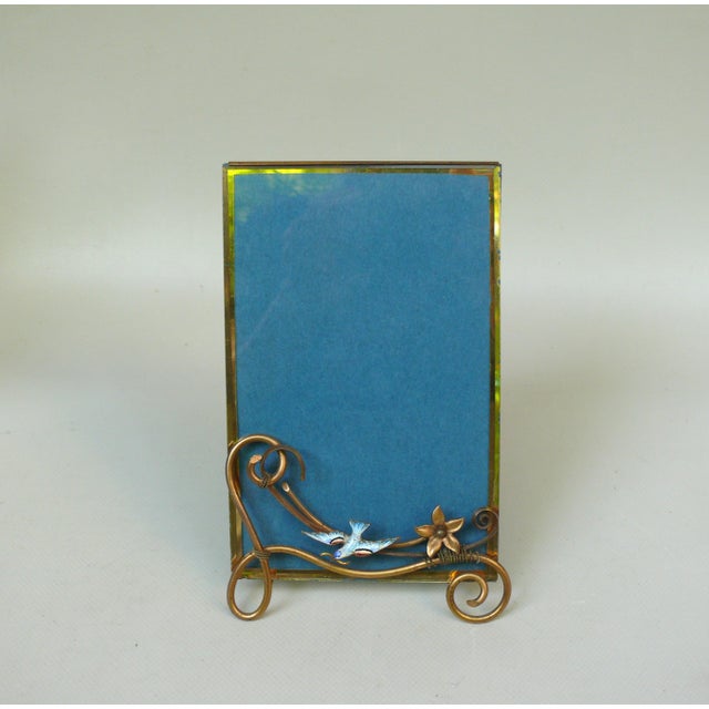 Art Nouveau Möwel Picture Frame in Brass and Enamel from D.R.G.M, Germany, 1890s For Sale - Image 4 of 18