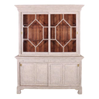 English Glazed Kitchen Cabinet For Sale