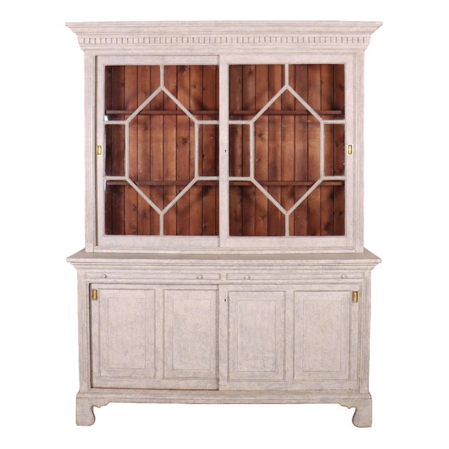 English Glazed Kitchen Cabinet For Sale