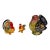 1950s Thanksgiving Turkey 3 PCS Italian Ceramic Set For Sale
