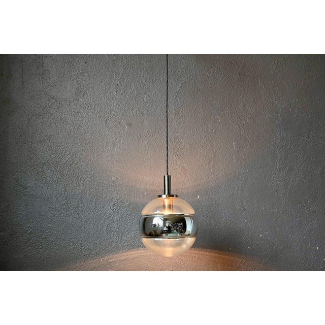 Modern Large Silver Glass Ball Pendant from Peill & Putzler For Sale - Image 3 of 12