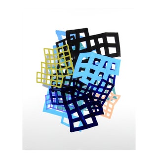 Contemporary Abstract Acrylic on Montval Paper "Lattice 3" by Martina Nehrling For Sale