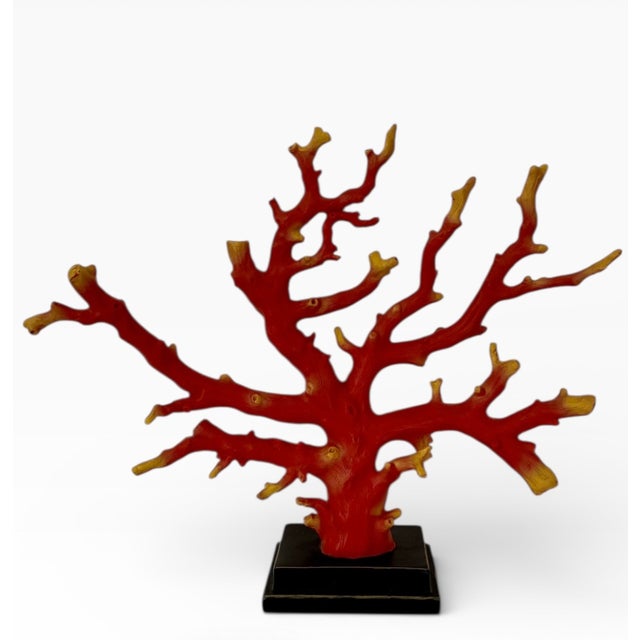 Late 20th Century Vintage Red Coral Branch Sculptures - Set of 2 For Sale - Image 5 of 9