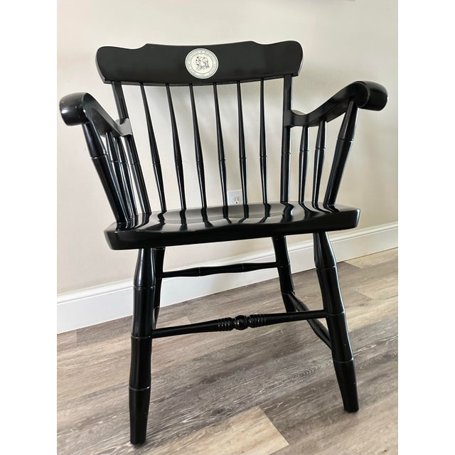 Franklin & Marshall College commemorative Windsor-style armchair featuring the official F&M College seal with Benjamin...