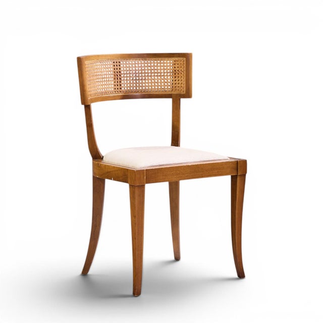 Baker Furniture Company Michael Taylor for Baker Klismos Mid Century Cane Dining Chairs - Set of 4 For Sale - Image 4 of 11