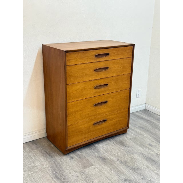 Brown Mid 20th Century Highboy Dresser For Sale - Image 8 of 10