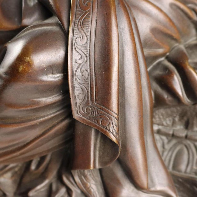 Metal Antique Bronze Figure of Young Woman from Moreau Manufactory, 1900s For Sale - Image 7 of 13