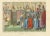 Medieval Church Ceremony with Clergy and Choirboys, Richly Detailed Engraving : This vivid hand-colored engraving from the...
