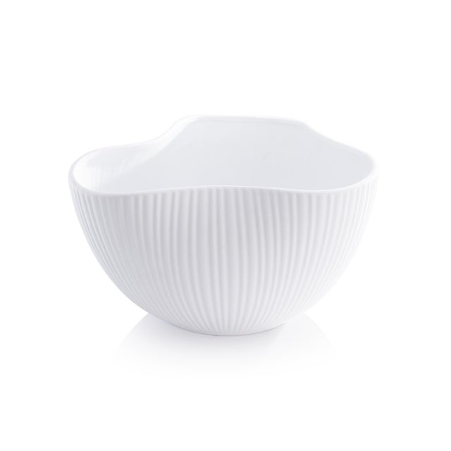 Modern Organic Ribbed Ceramic Orchid Bowl For Sale - Image 3 of 3