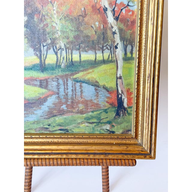 1930s Original Impressionist Landscape Oil Painting For Sale - Image 5 of 10
