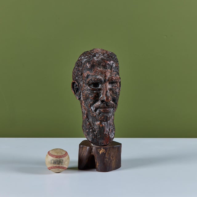 Nils Sjogren Style Plaster Mounted Bust For Sale - Image 4 of 13