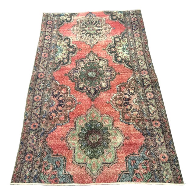 Vintage Anatolian Rug in Cotton & Wool For Sale