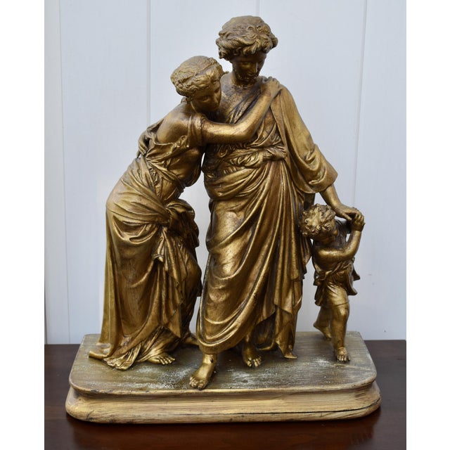 Antique Late 19th Century Statue - Figural Group has a Neoclassical Style. Moreau Era. Made of Spelter - Mixed Metals....