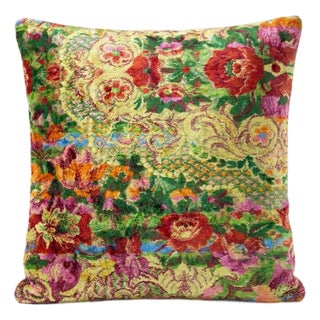Heritage Velvet Pillow Cover 24'' X 24'' For Sale