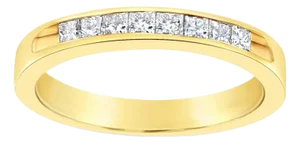 Princess Cut Diamond Stackable Ring .27cttw 14k Yellow Gold, Size 4