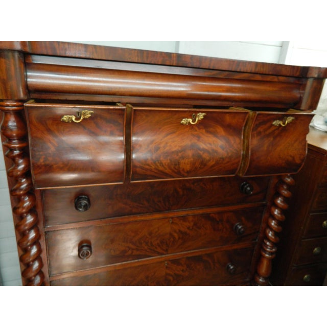 Wood Antique Regency Mahogany Chest of Drawers For Sale - Image 7 of 18