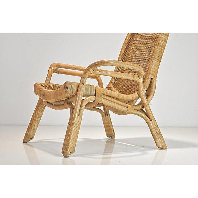 Wickerwork Easy Chair, Italy, 1970 For Sale - Image 12 of 18