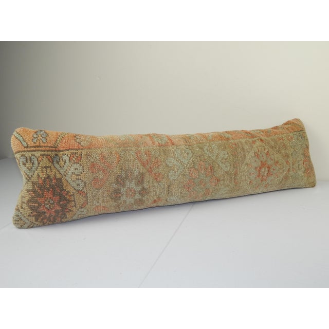 Muted Turkish Oushak Rug Pillow Copper Cover For Sale - Image 4 of 5