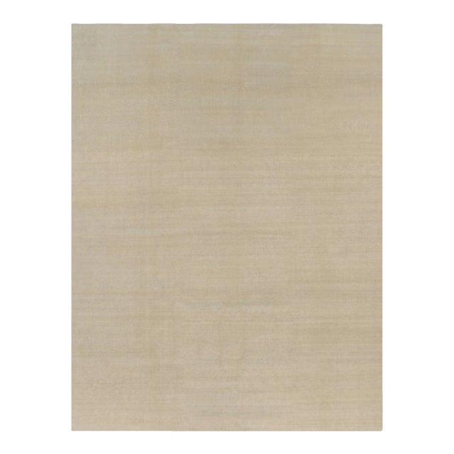 Rug & Kilim’s Oversized Contemporary Textural Solid Rug in Beige Tones - 13x17 For Sale