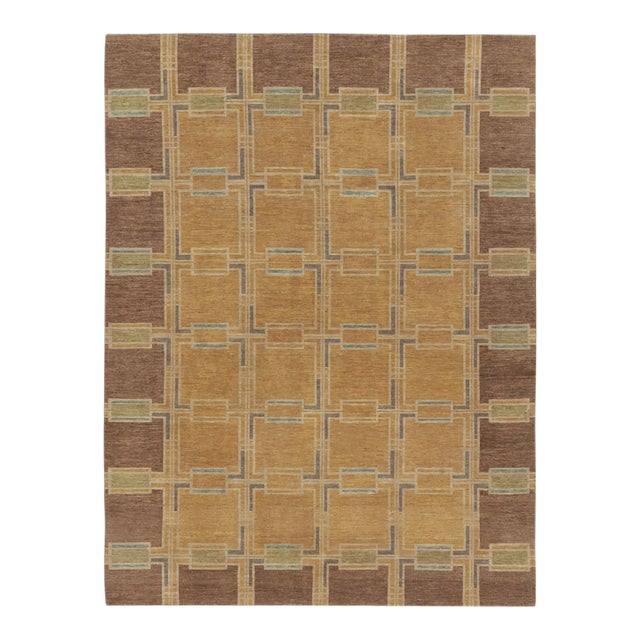 Contemporary Scandinavian Style Geometric Wool Rug by Rug & Kilim, India For Sale