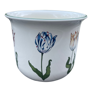 1990s Tiffany & Co. “Tiffany Tulips” Cachepot / Planter – Discontinued Porcelain