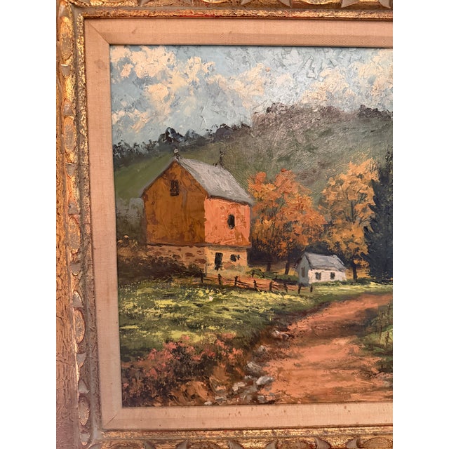 Elevate your fine art collection with this exceptional, mid-century original oil on board landscape painting by artist D....