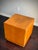 Wood Vintage Waterfall Oak Cube Side Table Pedestal End Table in the Style of Dunbar and Milo Baughman For Sale - Image 7 of 11